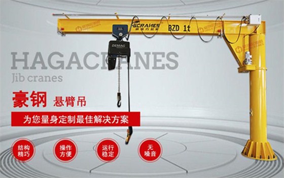 豪鋼起重機為蘇州太易檢測定制1噸懸臂起重機