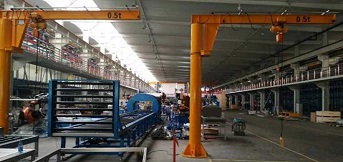 浙江精功科技與豪鋼合作兩臺0.5噸旋臂起重機