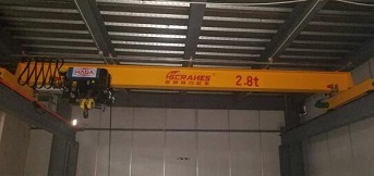 上海科工機(jī)電訂購2.8t電動(dòng)單梁起重機(jī)安裝完畢