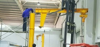 浙江明盛達公司訂購3臺柱式懸臂起重機
